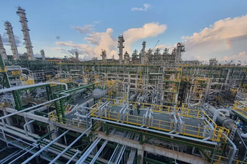 Wide view of a process unit at a petrochemical plant, CHC site photograph